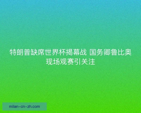 特朗普缺席世界杯揭幕战 国务卿鲁比奥现场观赛引关注